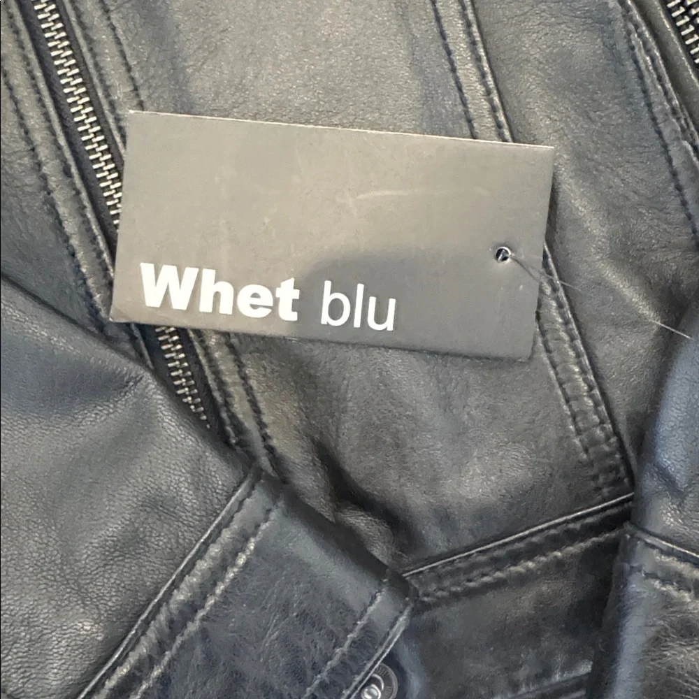 Women's Black Leather Jacket - Picture 2 of 8